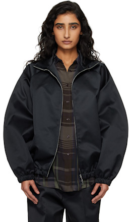 Black Baxter Satin Track Jacket