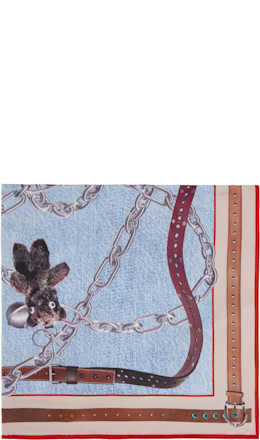 Blue Printed Silk Scarf - Acne Studios