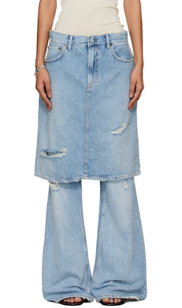 Blue Layered Denim Jeans - Acne Studios