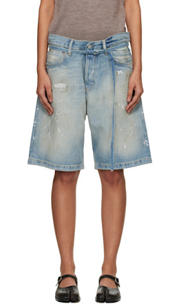 Blue Belted Denim Shorts - Acne Studios