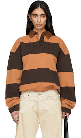 Brown Striped Polo - Acne Studios