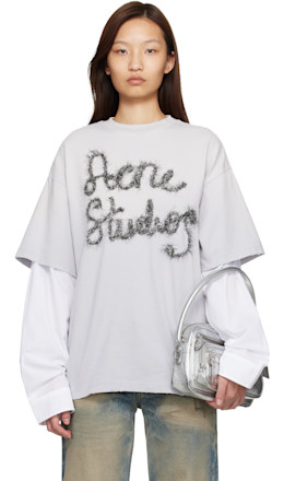 Gray Layered Logo T-shirt - Acne Studios