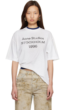 White Relaxed Fit Logo T-shirt - Acne Studios