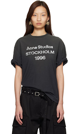 Black Relaxed Fit Logo T-shirt - Acne Studios