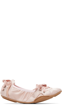 Pink Lace-Up Satin Sneakers - Acne Studios