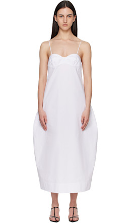 White Bustier Volume Midi Dress - Róhe