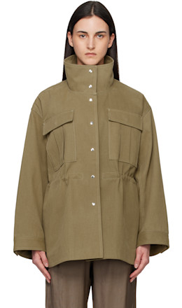 Khaki Sculptural Safari Jacket - Róhe
