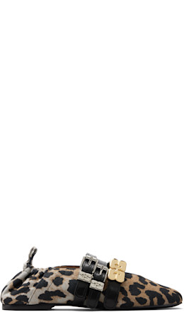 Brown & Black Sue Triple Ballerina Flats - GANNI