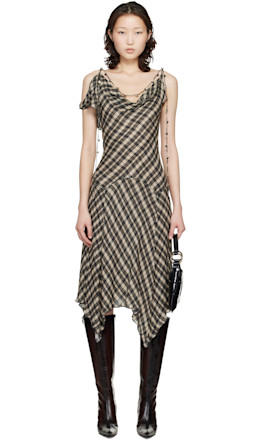 Black & Off-White Tess Midi Dress - KNWLS