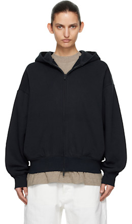 Black Classic Zip-Up Hoodie - Fear of God ESSENTIALS
