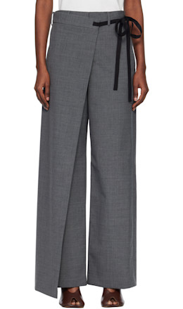 Gray Wool-Blend Trousers - MM6 Maison Margiela