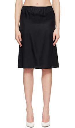 Black Satin Midi Skirt Black Satin Midi Skirt