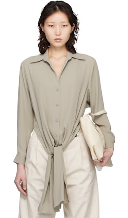 Taupe Dual-Wear Shirt - MM6 Maison Margiela