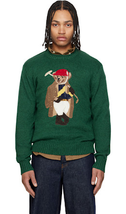 Green Polo Bear Rollneck Sweater - Polo Ralph Lauren