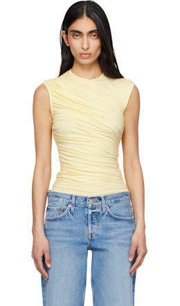 Yellow Ester Twist Tank Top