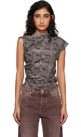 Burgundy & Gray Hebo T-shirt - Vivienne Westwood