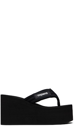 Black Wedge Heeled Sandals - Coperni