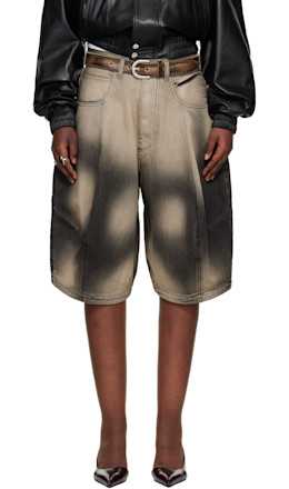 Gray Puffa Denim Shorts - LU'U DAN