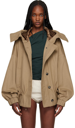 Beige Hooded Jacket - Dries Van Noten