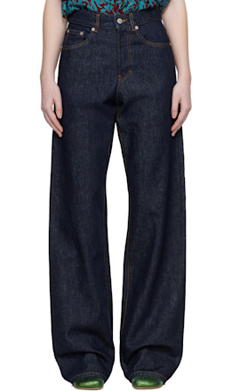 Navy Straight Leg Jeans - Dries Van Noten