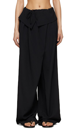 Black Draped Trousers - Dries Van Noten