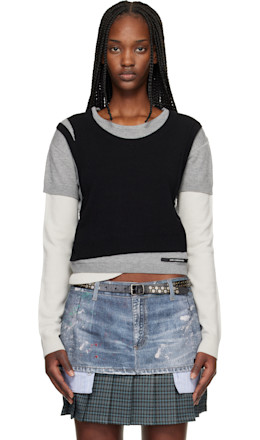 Gray & Black Tres Over Layered Sweater - Andersson Bell
