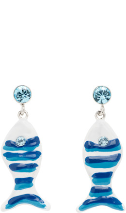 Fish & Rhinestone Earrings - Marni