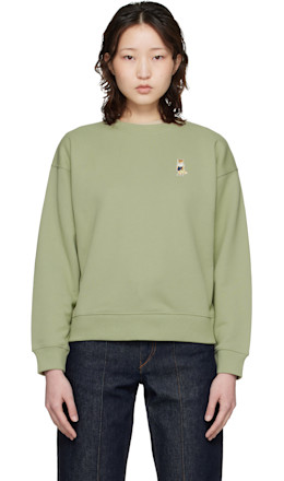 Green Dressed Fox Comfort Sweatshirt - Maison Kitsuné