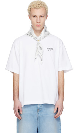 White 'Maison Kitsuné' Handwriting Oversize T-shirt - Maison Kitsuné