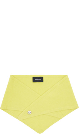 Green Embellished Cashmere Neckerchief Scarf - Simone Rocha