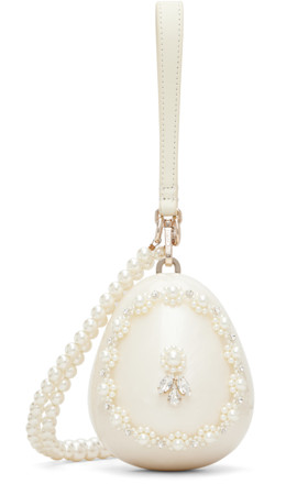Off-White Embellished Pearl Egg Bag - Simone Rocha