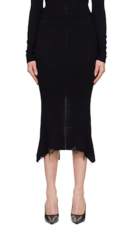 Black Vendome Midi Skirt - MATIÈRES FÉCALES