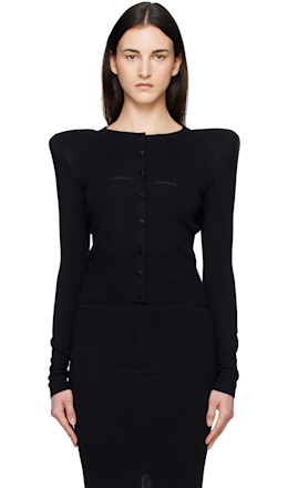 Black Vendome Knit Cardigan - MATIÈRES FÉCALES