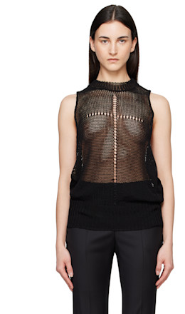 Black Rivage Knit Tank Top - MATIÈRES FÉCALES