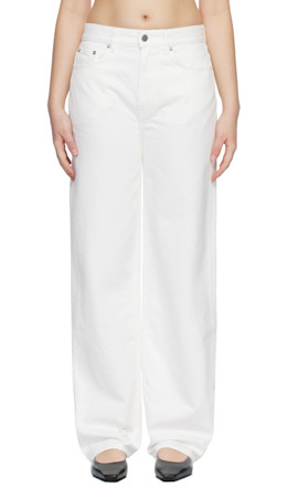 White SAMUR LDS Organic Denim Boyfriend Jeans - Loulou de Saison