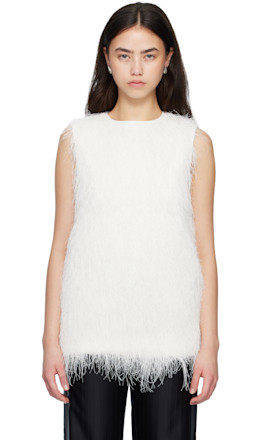 White YASMIN Fringed Top - Loulou de Saison