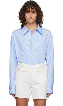 Blue Long Sleeve Wide Shirt - AMI Paris
