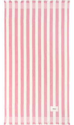 Pink & White Striped Beach Towel - Tekla