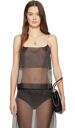 Brown Carmen Sheer Camisole - Calvin Klein Collection