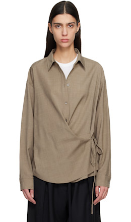 Brown Side Twisted Shirt - LE17SEPTEMBRE