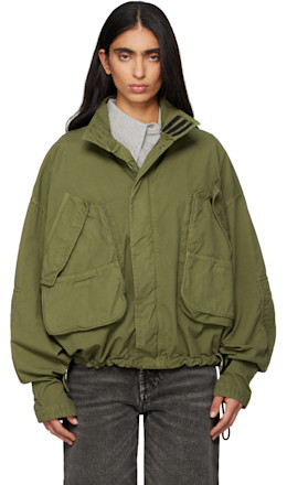 Green Overdyed Bomber Jacket - The Attico