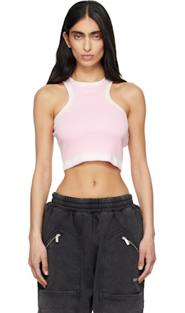 Pink Spray Off Stamp Tank Top