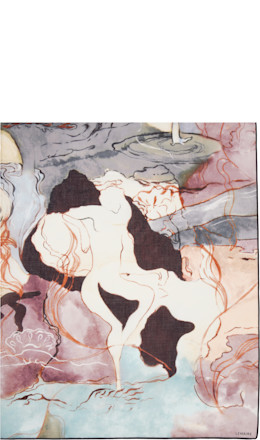 Multicolor Aquarel Pareo Scarf - LEMAIRE