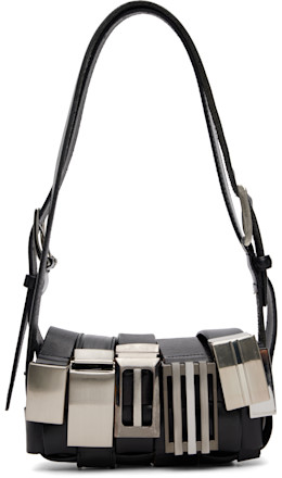 Black Buckle Baguette Bag