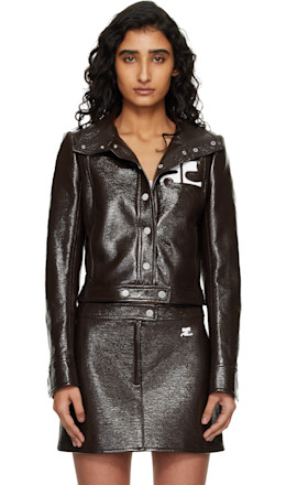 Brown Reedition Vinyl Jacket - Courrèges