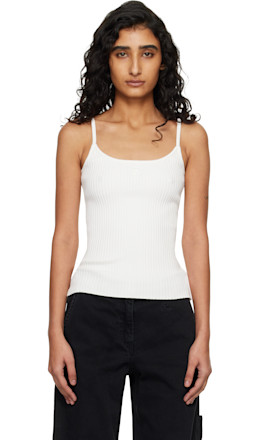 White Reedition Rib Knit Tank Top - Courrèges