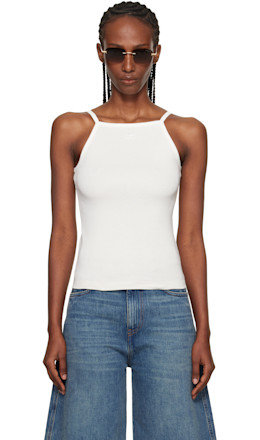 Off-White Contrast Tank Top - Courrèges