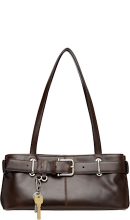 Brown Shoulder Brocle Mini Bag - OSOI