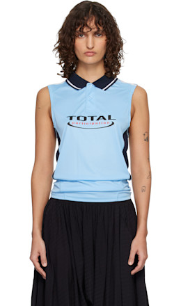 Blue Shrunken Stretch Football Vest Tank Top - Martine Rose