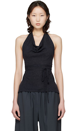 Gray Merino Wool Tie Top - Cordera